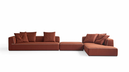Modern Multilayer Solid Wood and Larch Sectional Sofa