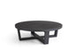 Modern Oak Veneer Coffee Table with Matte Black Finish
