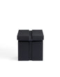 Modern Oak Veneer Side Table with Matte Black Finish