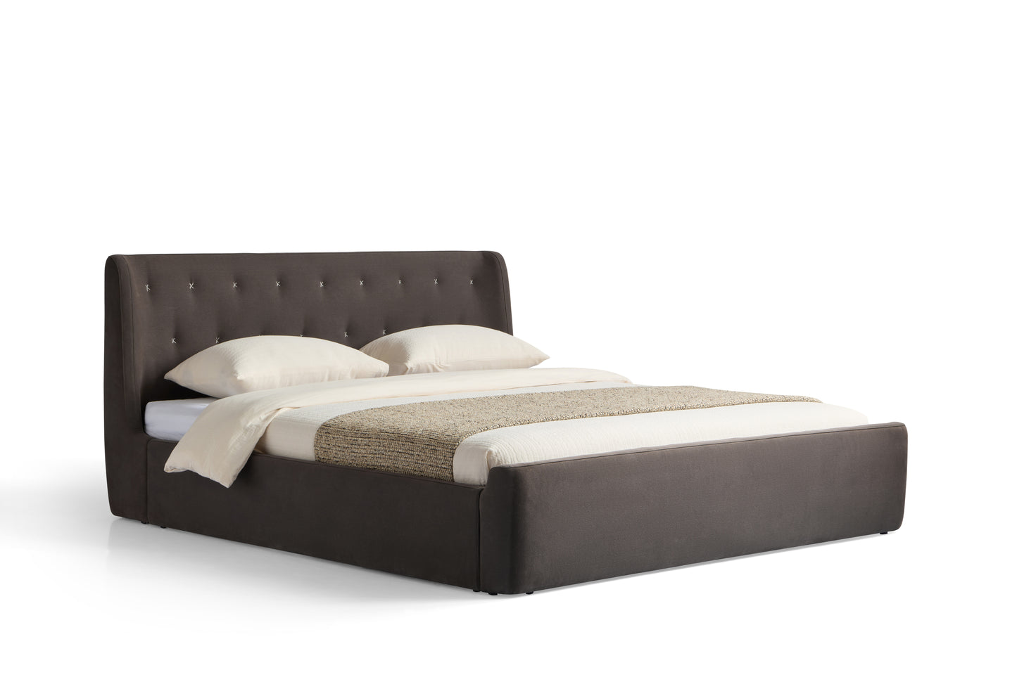 Modern Plush-Edged Fabric Bed - 1.8 x 2.0M