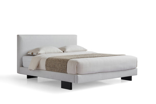 Modern Queen-Size Upholstered Bed with Solid Pine Frame