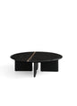 Modern Red Oak and Laurent Black Gold Marble Coffee Table