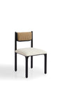 Modern Rubberwood Dining Chair with Upholstered Fabric Seat