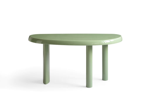 Modern Rubberwood Dining Table with High-Gloss Black Finish