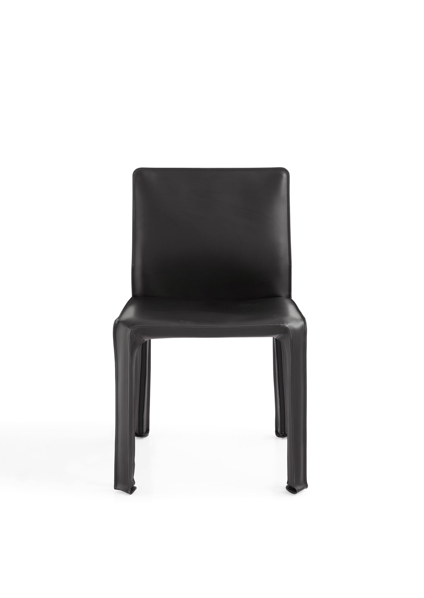 Modern Saddle Leather Dining Chair with Iron Frame