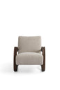 Modern Smoked Oak and Fabric Armchair