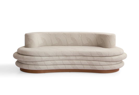 Modern Solid Wood and Fabric Sofa