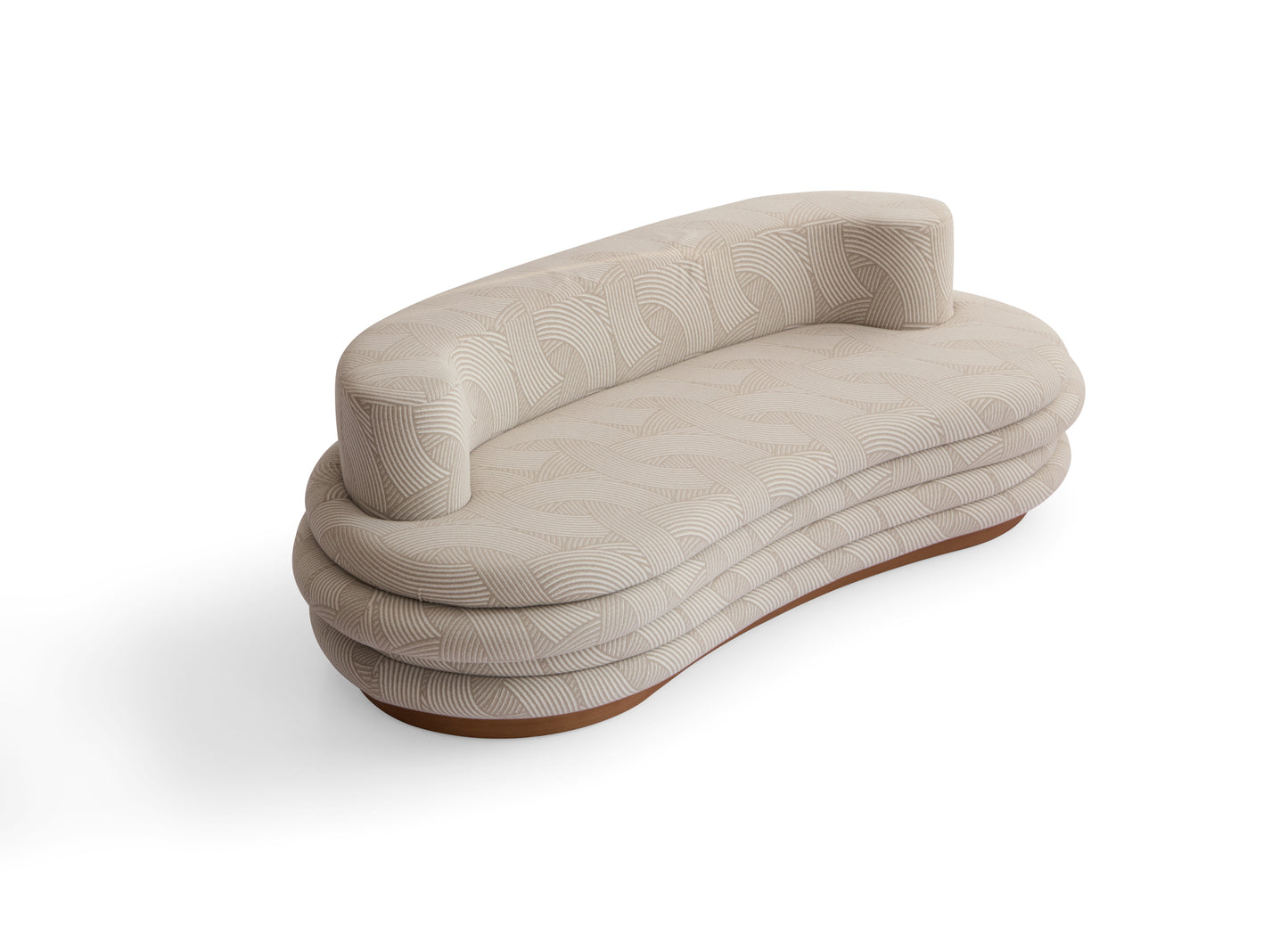 Modern Solid Wood and Fabric Sofa