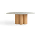 Modern White Oak and Marble Dining Table