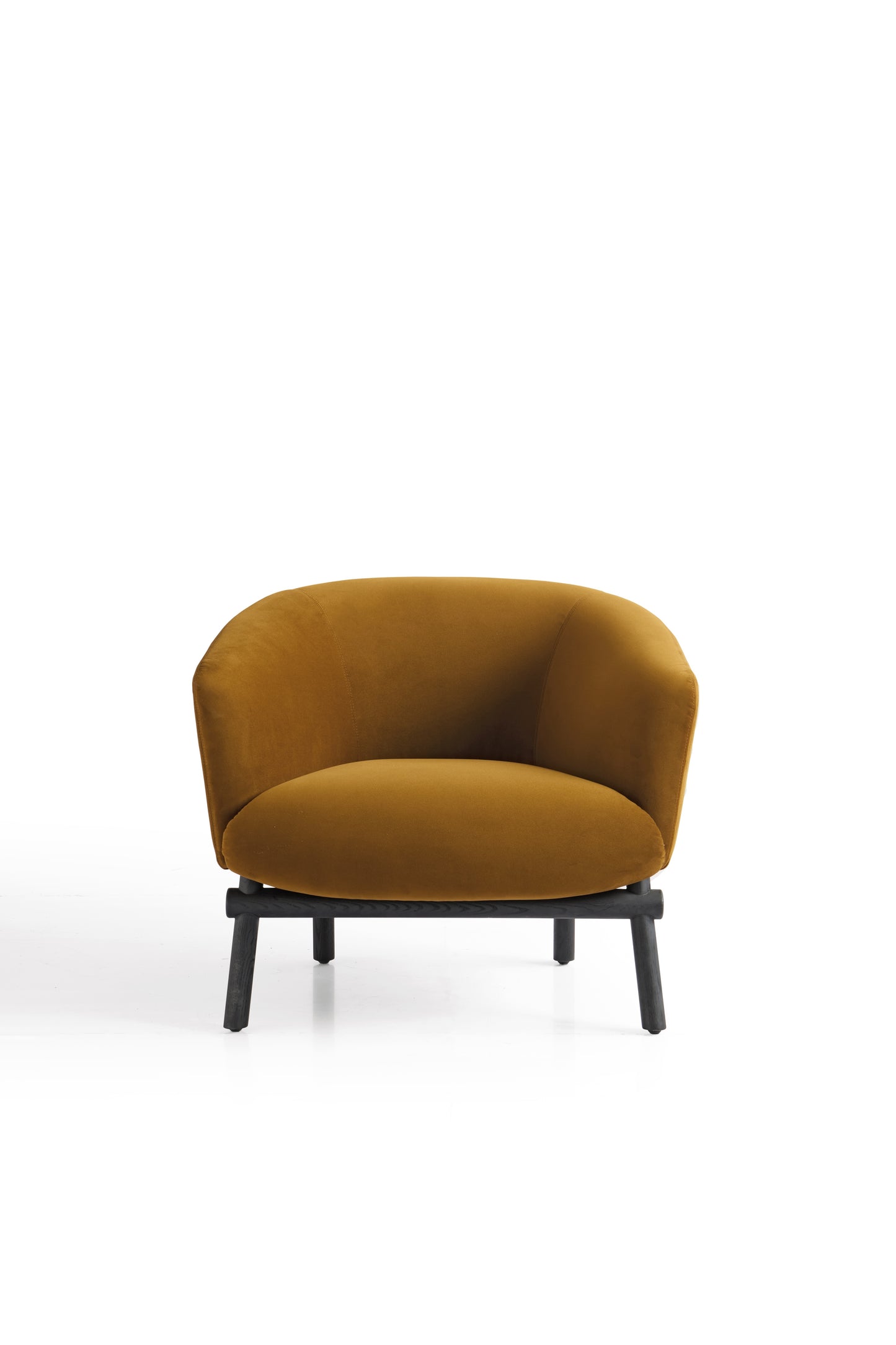 Modern White Oak Armchair with High-Density Cushioning