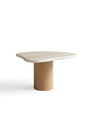 Modern White Oak Veneer Coffee Table with Super White Stone Top