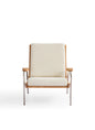 Modern White Wax Wood Armchair with High-Density Sponge Cushion