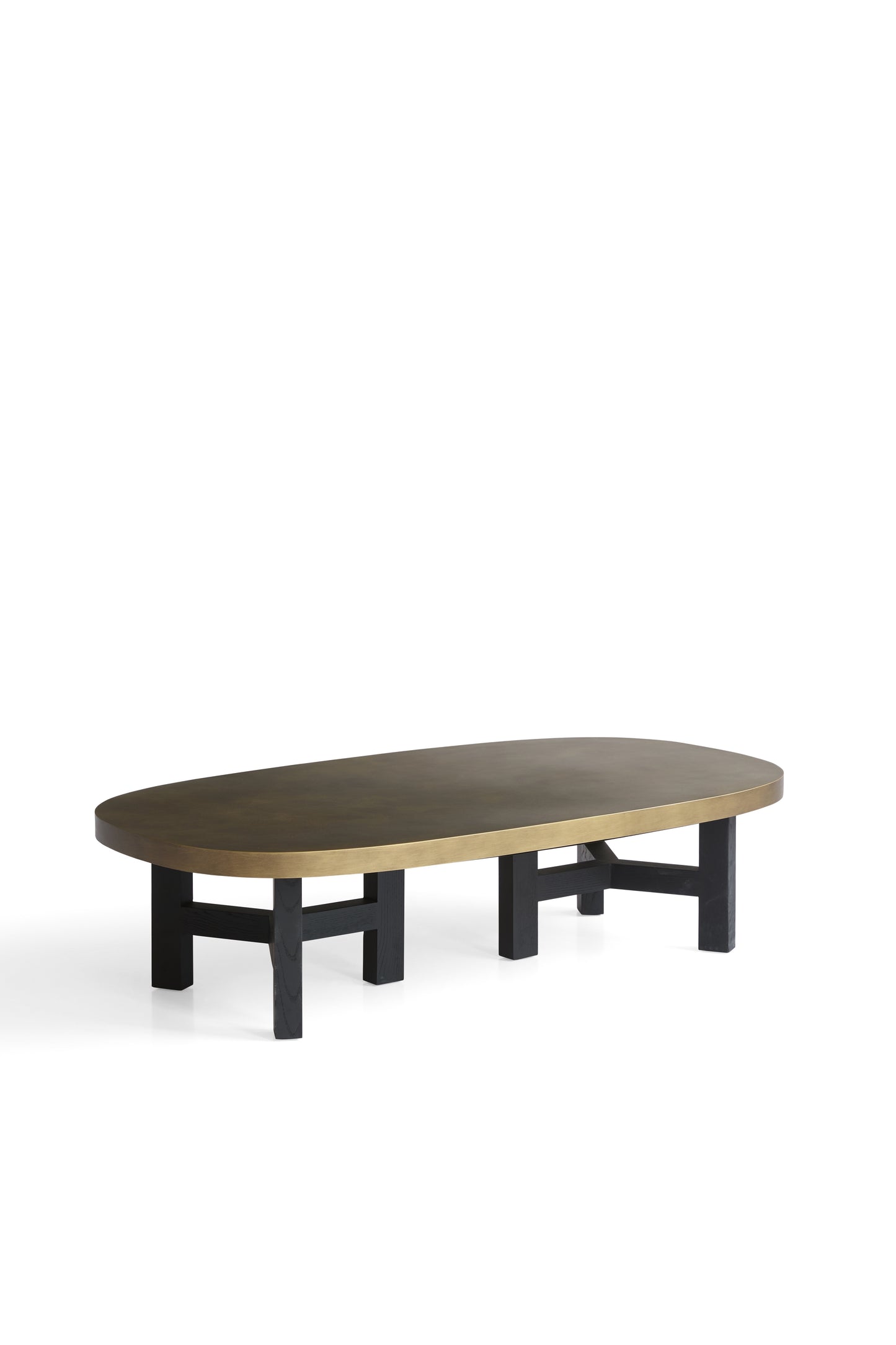 Modern White Wax Wood Coffee Table with Stainless Steel Accents