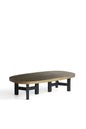 Modern White Wax Wood Coffee Table with Stainless Steel Accents