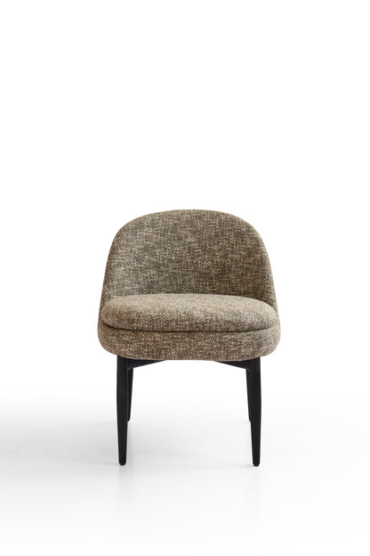 Modern White Wax Wood Dining Chair with High-Resilience Foam