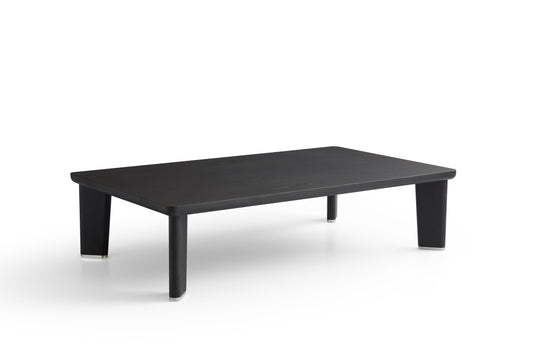 Modern White Wax Wood & Red Oak Coffee Table