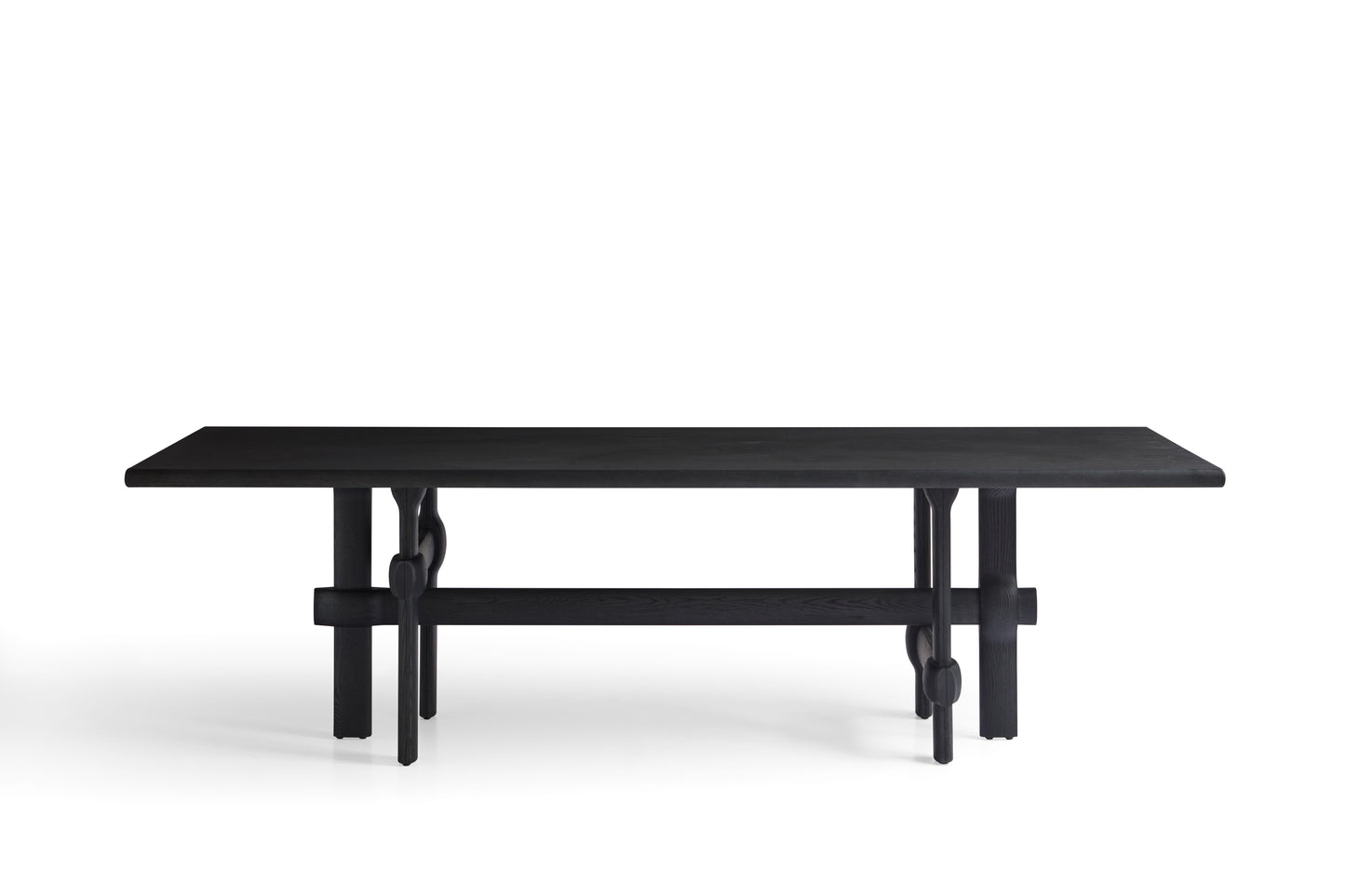 Modern White Waxwood Dining Table with Red Oak Veneer