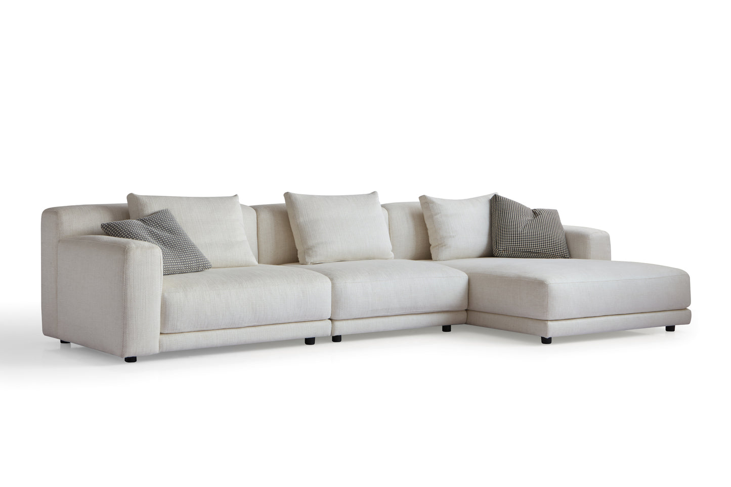 Modern Wood-Framed Sofa with High-Density Foam and Fabric Upholstery
