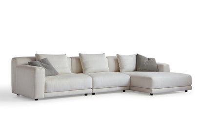 Modern Wood-Framed Sofa with High-Density Foam and Fabric Upholstery