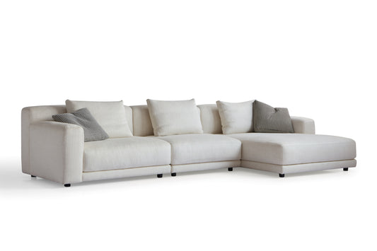 Modern Wood-Framed Sofa with High-Density Foam and Fabric Upholstery