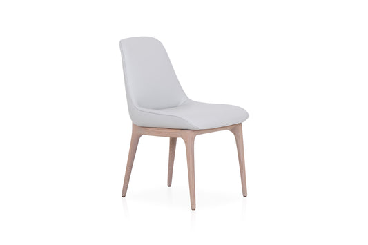 Pampas Oak Dining Chair with Gamma Leather