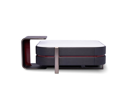 Royal White Jade Coffee Table with Antique Bronze Stainless Steel Base