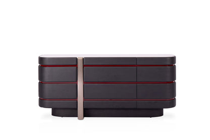 Royal White Marble Top Sideboard with Antique Bronze Stainless Steel Base