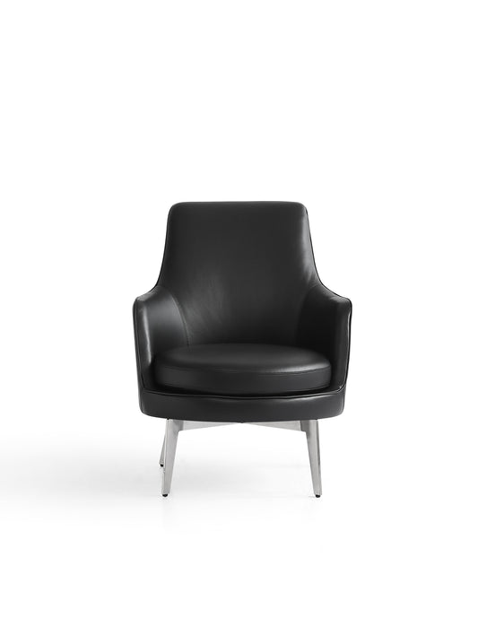 Sleek Modern Ultrafiber Lounge Chair with Stainless Steel Legs