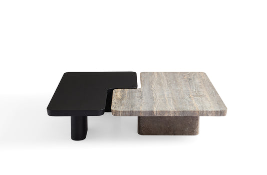 Sleek Silver Grey Marble Coffee Table