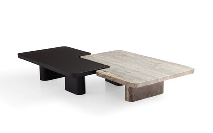 Sleek Silver Grey Marble Coffee Table