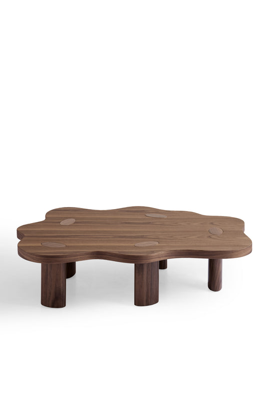 Walnut Veneer Modern Coffee Table